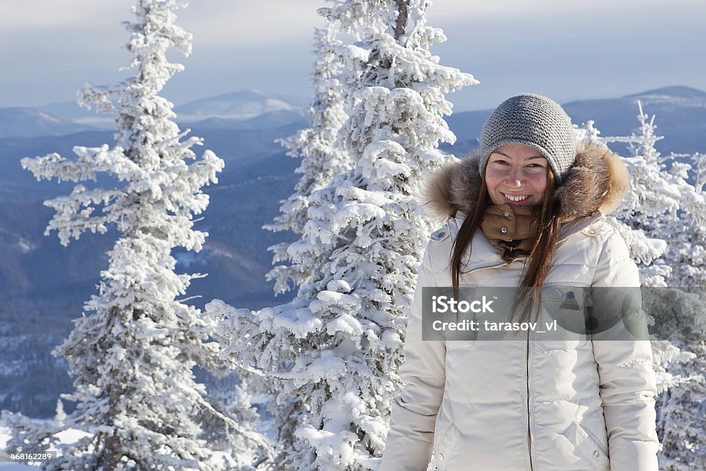 girl in winter forest Adult Stock Photo