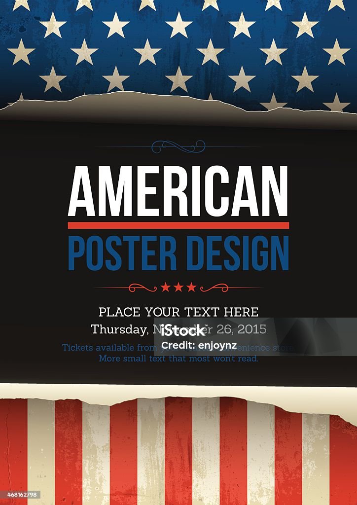 vector de diseño de cartel de Estados Unidos - arte vectorial de Bandera estadounidense libre de derechos