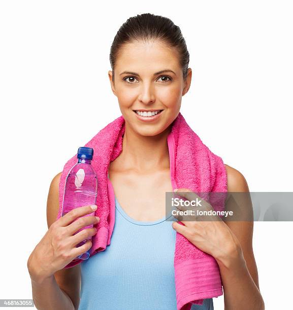 Young Woman Holding Water Bottle Isolated Stock Photo - Download Image Now - 20-29 Years, Adult, Adults Only