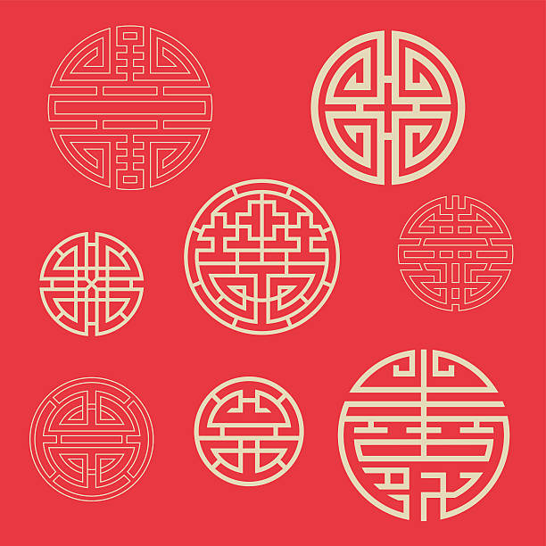 ilustraciones, imágenes clip art, dibujos animados e iconos de stock de china tradicional auspicious símbolos - chinese script