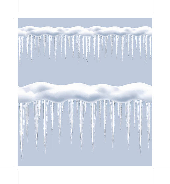 illustrazioni stock, clip art, cartoni animati e icone di tendenza di icicles, senza cuciture bordo vettoriale - icicle ice backgrounds melting