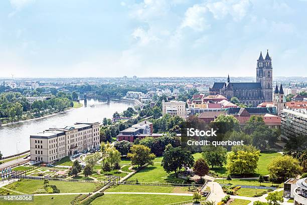 Magdeburg Skyline Stock Photo - Download Image Now - Magdeburg, Germany, Cathedral