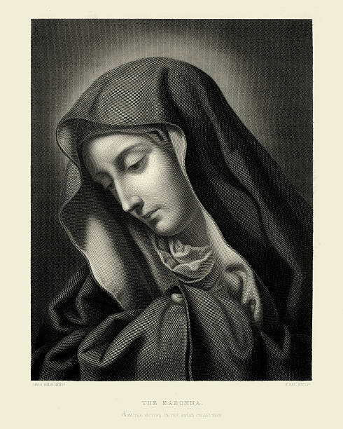 the madonna by carlo dolci - madonna stock illustrations