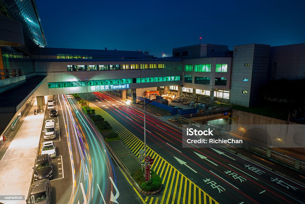 Taoyuan airport Taoyuan airport in taiwan at night Taoyuan International Airport Stock Photo