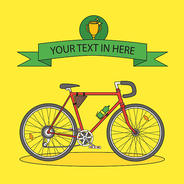 велосипед и приз - bicycle racing bicycle isolated red stock illustrations