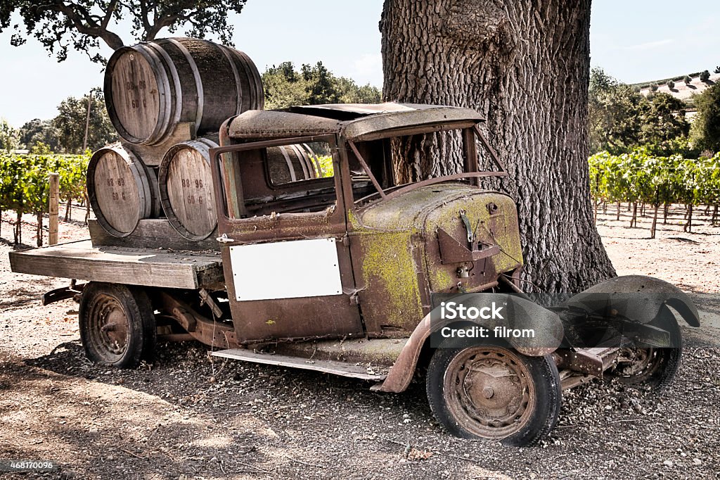 Winetruck the Olive Trees Historic wine truck in the backcountry of santa barbara california History Stock Photo