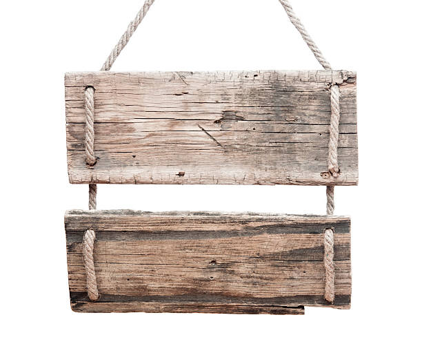 istock blank wooden sign hanging on a rope 468170479