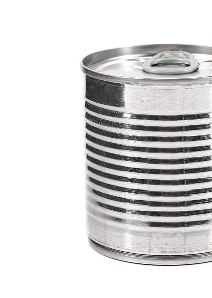 gros plan de la moitié de conserve. - can canned food container cylinder photos et images de collection