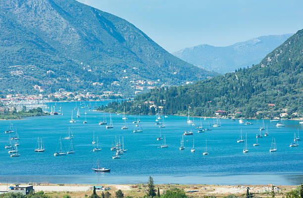 istock Many sailing vessels in bay (Nydri, Lefkada, Greece) 468175605