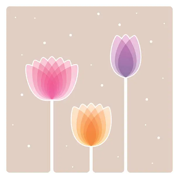 Vector illustration of Geometric tulip card