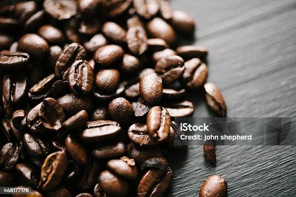 Coffee Beans Stock Photo - Download Image Now - Close-up, Grainy, Roasted Coffee Bean
