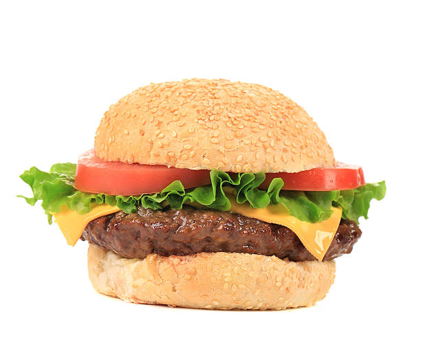 istock Hamburger with cheese and ketchup. 468178083