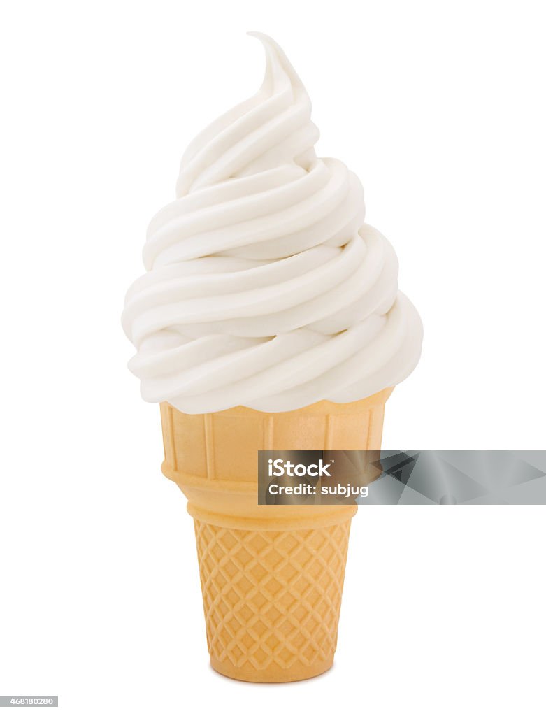 Vanilla Soft Serve Ice Cream Cone Vanilla Soft Serve Ice Cream Cone isolated on white (excluding the small shadow under the cone) Ice Cream Cone Stock Photo