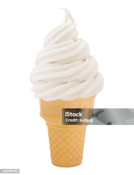 Vanilla Soft Serve Ice Cream Cone Stock Photo - Download Image Now - Ice Cream Cone, Soft Serve Ice Cream, Vanilla Ice Cream