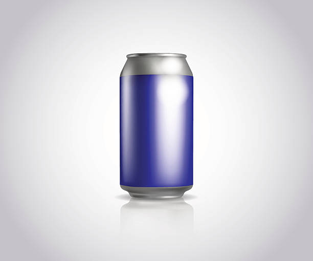 istock Blue metal can. Vector illustration of cold drink can isolated. 468180516