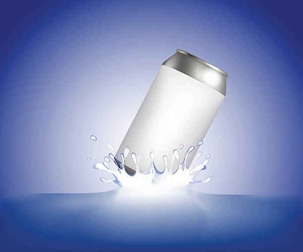 istock Metal can splashing, splash in water. Template commercial splash. 468180552