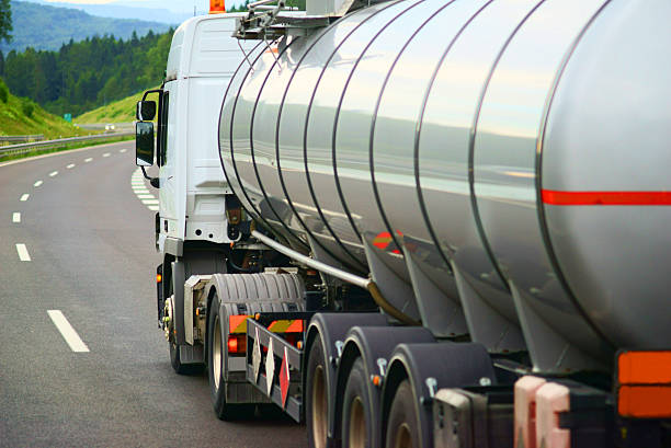istock Tank truck on a highway 468182934