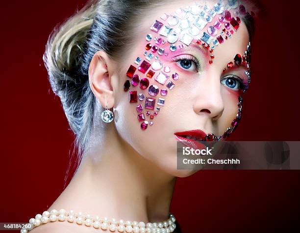 Woman With Artistic Makeup Luxury Image Stock Photo - Download Image Now - 2015, Adult, Backgrounds