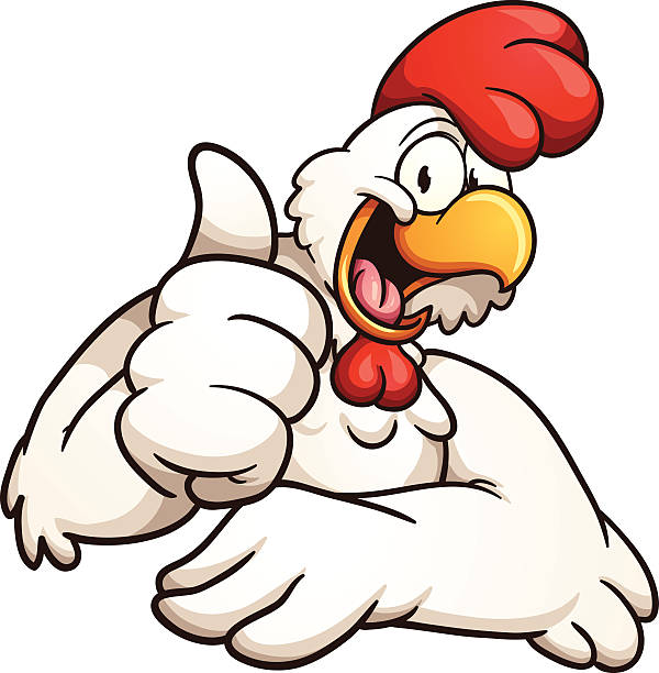 Cartoon chicken vector art illustration