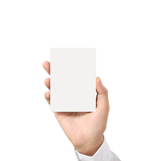 istock handing a blank business acard  in hand 468186123
