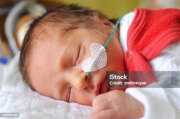 Sleeping Newborn Baby Stock Photo - Download Image Now - Premature, Neonatal Intensive Care Unit, Baby - Human Age