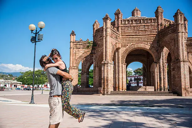 Photo of Couple in Love at Chiapa de Corzo town, Traveling Mexico.
