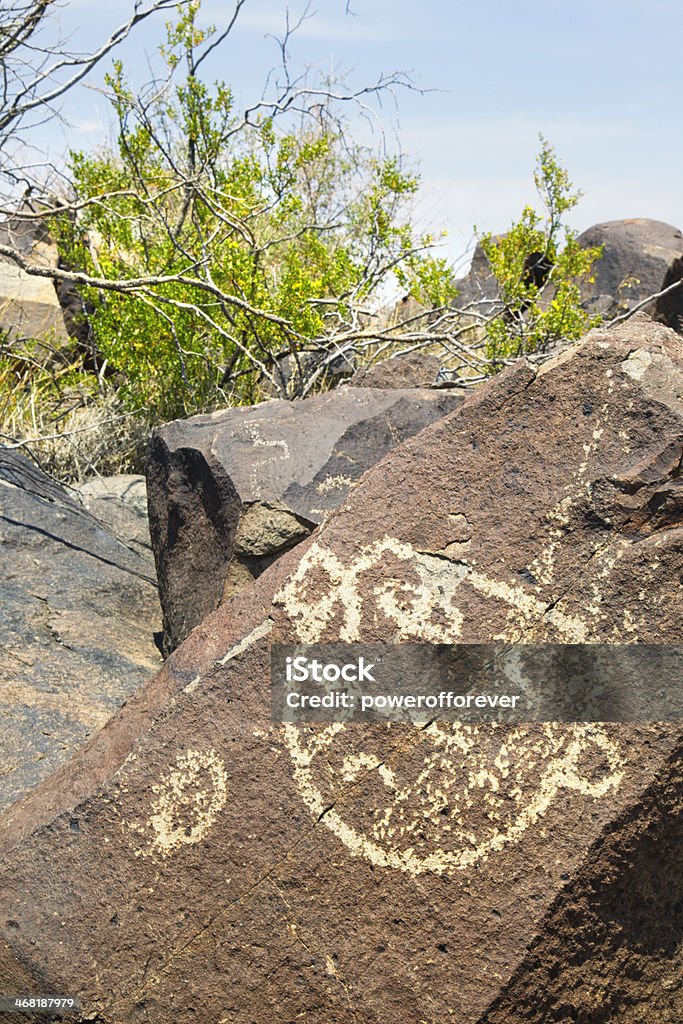 Three Rivers Petroglyph sito-Nuovo Messico, USA - Foto stock royalty-free di Ambientazione esterna
