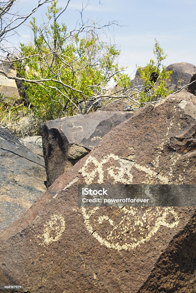 Três rios Petroglyph Site-Novo México, EUA - Foto de stock de Acabado royalty-free