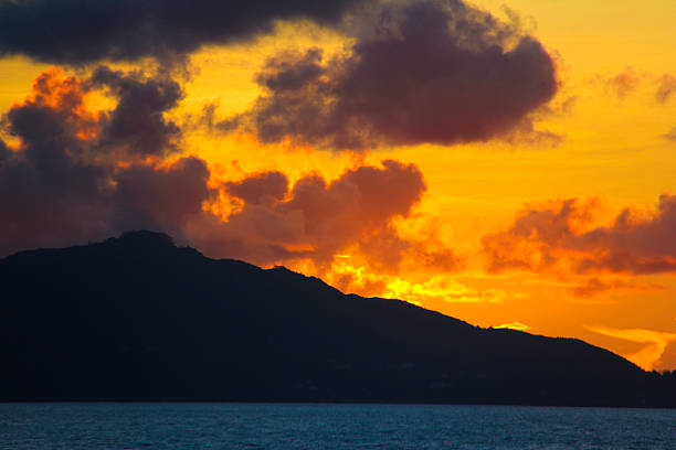 istock Amazing colorful sunset in Seychelles 468199421