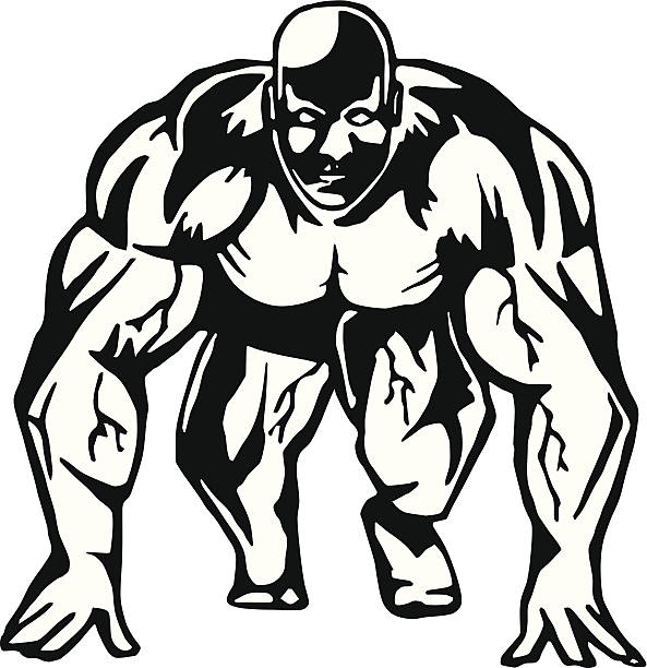 Ejecución de bodybuilder - ilustración de arte vectorial