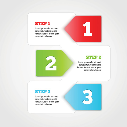 One two three - vector progress steps. Vector illustration for your design.