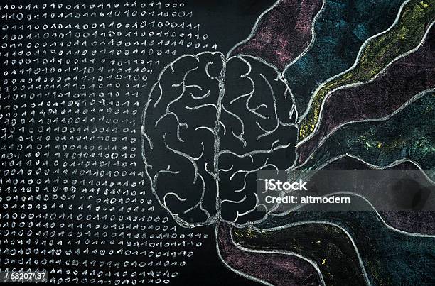 뇌 분필 Blackboard 추상적인에 대한 스톡 사진 및 기타 이미지 - 추상적인, 학습, 개념