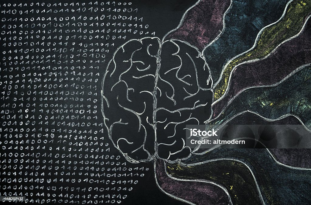 Мозг Мел blackboard - Стоковые фото Абстрактный роялти-фри