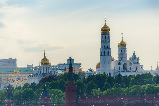 Above Kyiv Pechersk Lavra - Caves Monastery dramatic sky, Ukraine