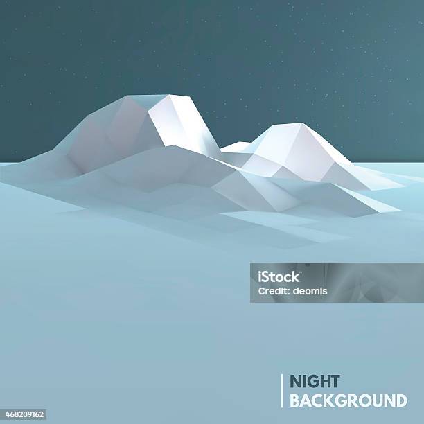 Abstract Low Poly Ice Mountain Background Stock Illustration - Download Image Now - University, Landscape - Scenery, 2015