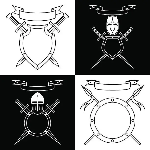 Vector illustration of Contours of emblems