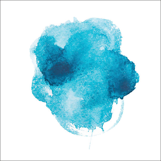 istock Abstract watercolor aquarelle hand drawn blue art paint on white 468209624
