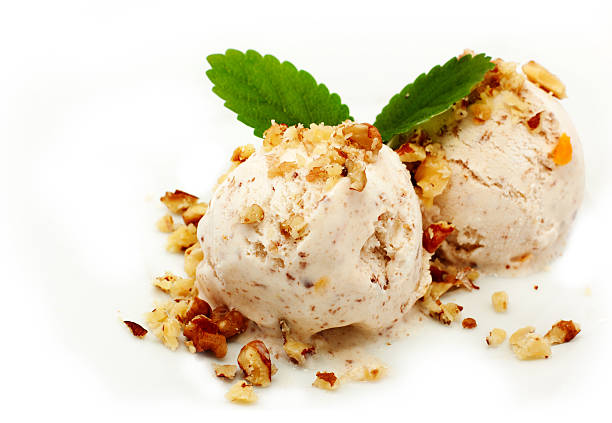 Nut ice cream Nut ice cream over white handful stock pictures, royalty-free photos & images