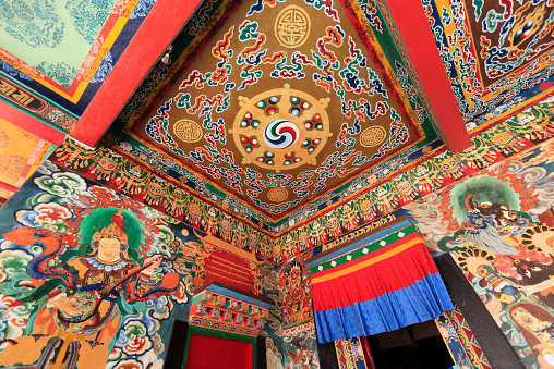 Beautiful rumtek monastery located near Gangtok, Sikkim, India