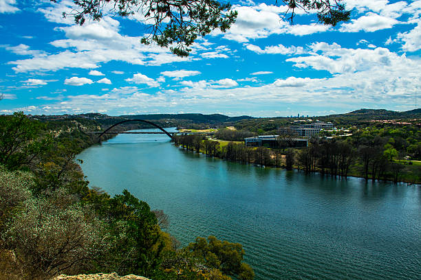 ponte pennybacker austin colorado bend - old town imagens e fotografias de stock