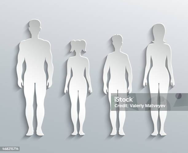 Human Silhouettes Stock Illustration - Download Image Now - Male Likeness, The Human Body, Female Likeness