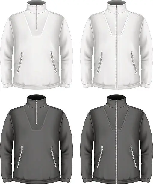 Vector illustration of Men's fleece sweater design templates
