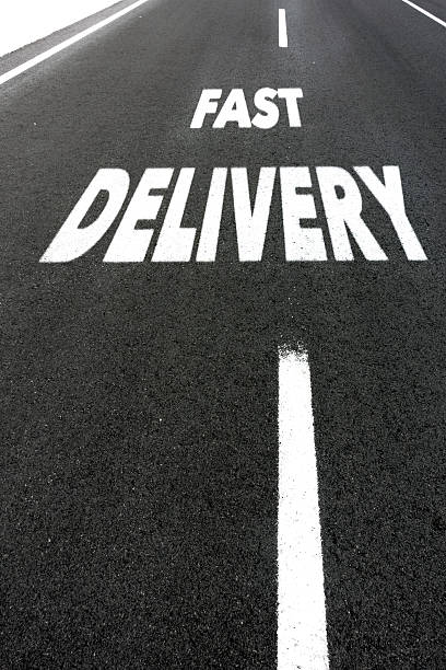 istock fast delivery paint on asphalt and lane 468216428