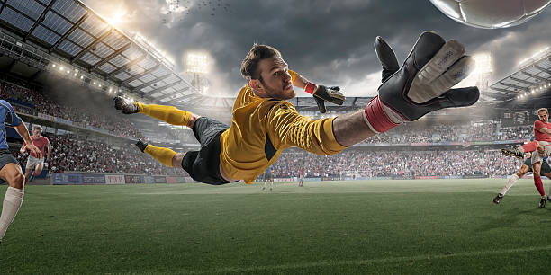 istock Soccer Goalkeeper Extreme Close Up Action 468216618
