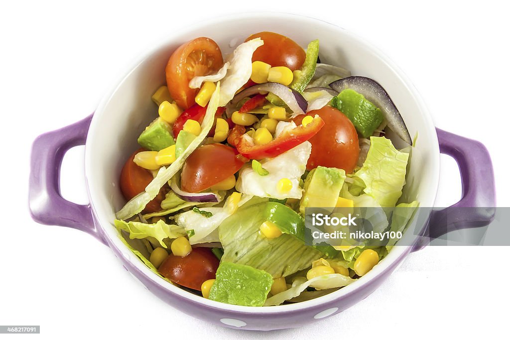 Kirschtomaten und Eisbergsalat-Salat - Lizenzfrei Avocado Stock-Foto
