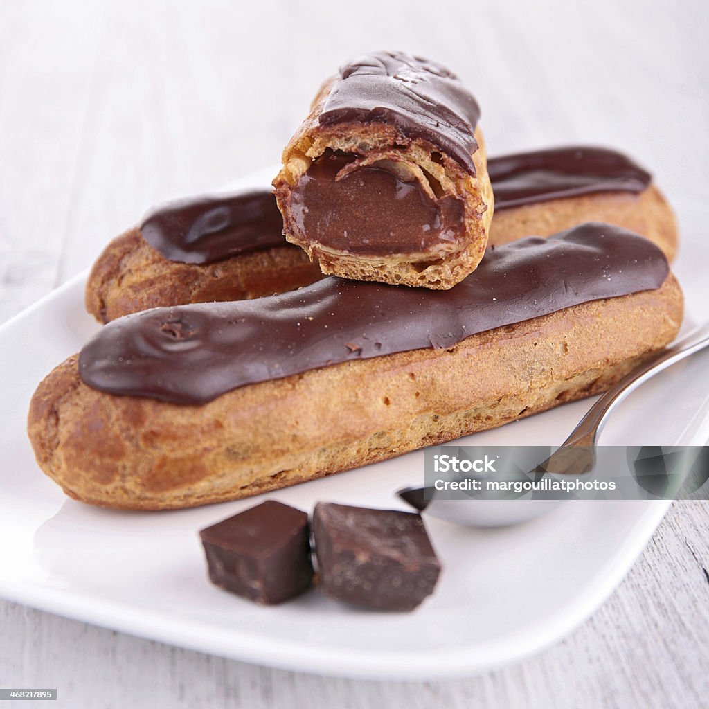 chocolate eclair pastries Baked Stock Photo