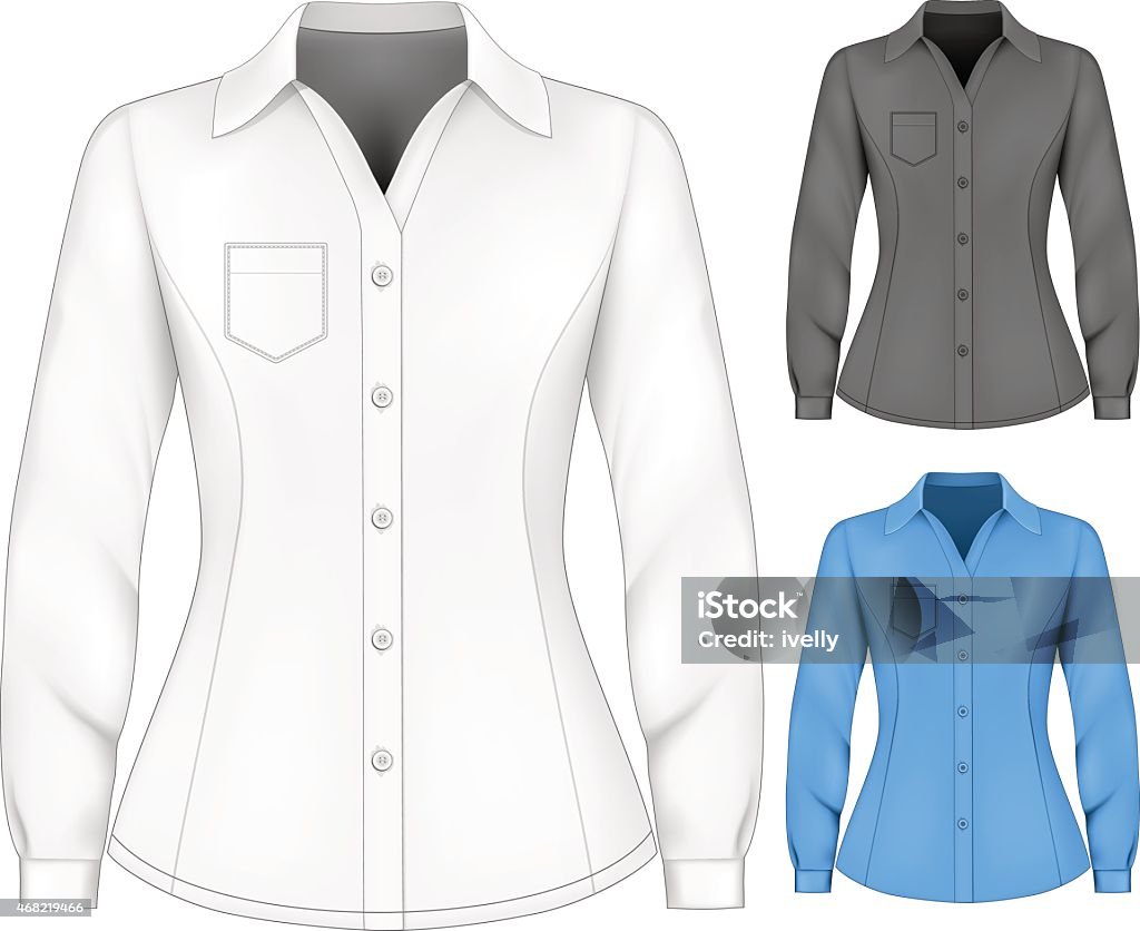 Formal long sleeved blouses for lady. Formal long sleeved blouses for lady. Vector illustration. Button Down Shirt stock vector