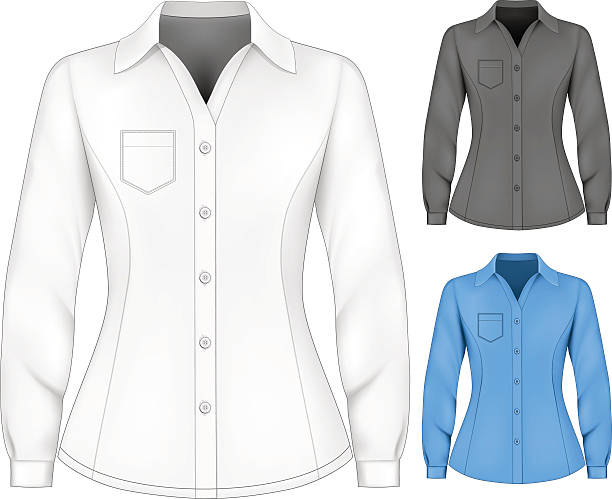 Formal long sleeved blouses for lady. Formal long sleeved blouses for lady. Vector illustration. blouse stock illustrations