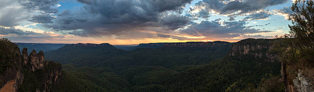 istock Panoramic view of the Three Sisters in Blue Mountains, Australia 468222691