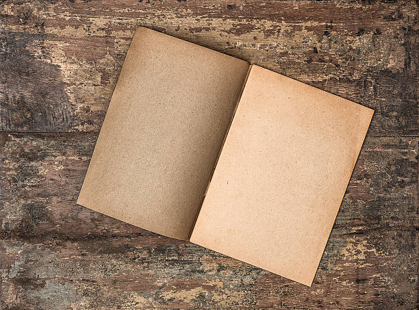 istock Antique empty journal on grungy wooden background. Paper texture 468225470